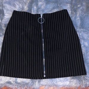 forever 21 black striped zip up skirt